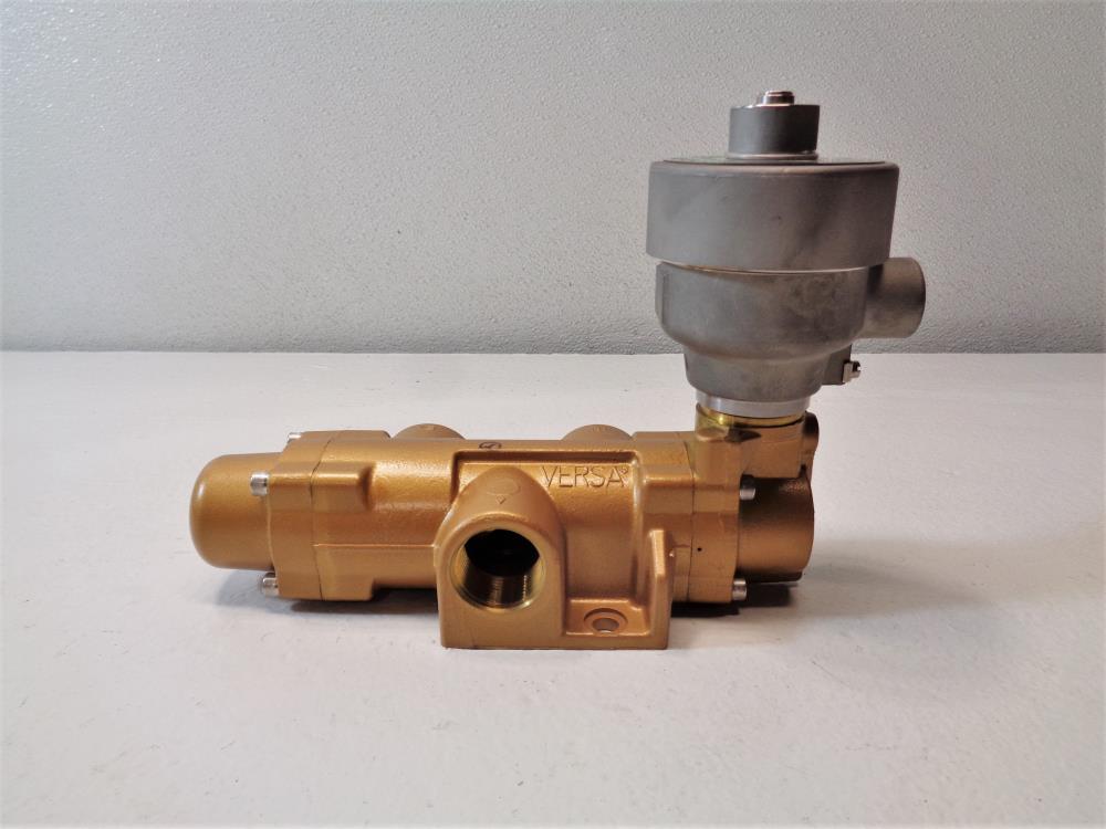 Versa 1" 3-Way Brass Solenoid Valve VGS-3729-MS-XDAS-16B-44-D024